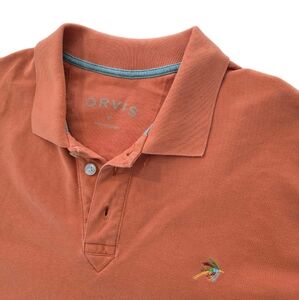 Orvis Mens Orange Polo Shirt 100% Cotton Size M